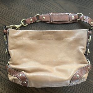 Tan Coach purse used